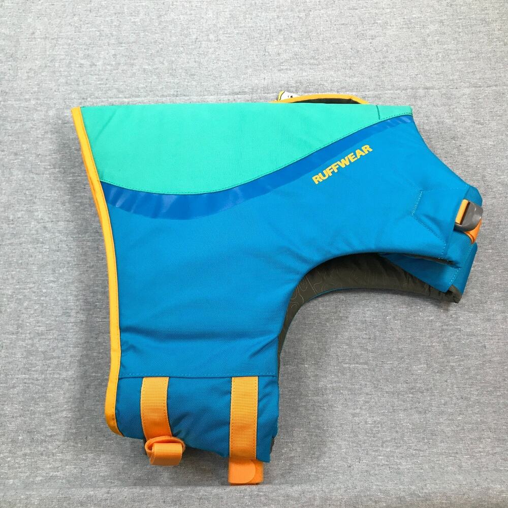 RuffWear Large Float Coat Dog Life Jacket Water Flotation Device Blue Green NWT - Picture 2 of 5